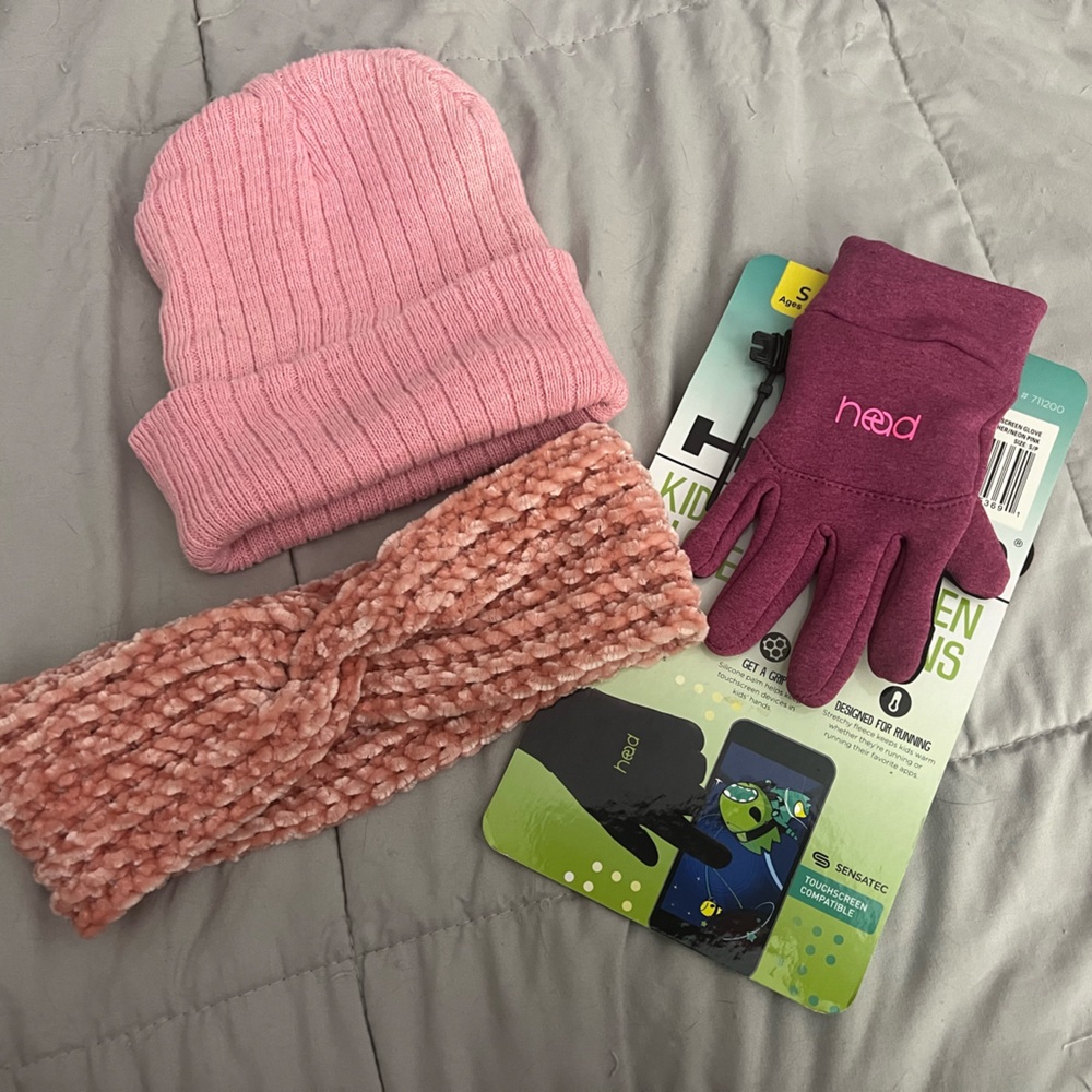 Pink and Purple Kids Winter Accessory Set